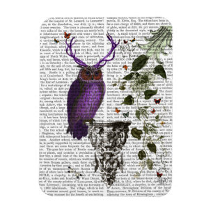 Magnet Flexible Chouette pourpre avec Antlers 2