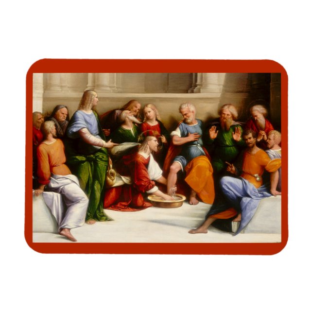 Magnet Flexible Christ Laver les pieds des disciples, Garofalo (Horizontal)