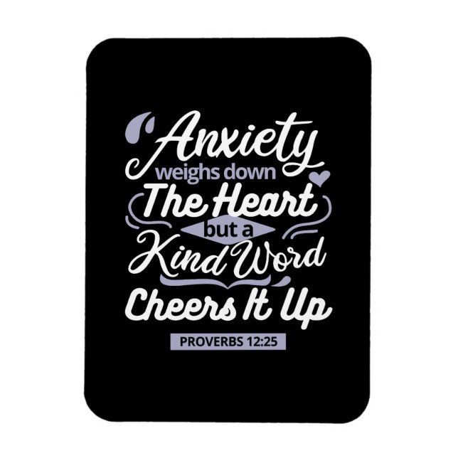 Magnet Flexible Christian Encouragement Quote – Anxiety & Kindness (Vertical)