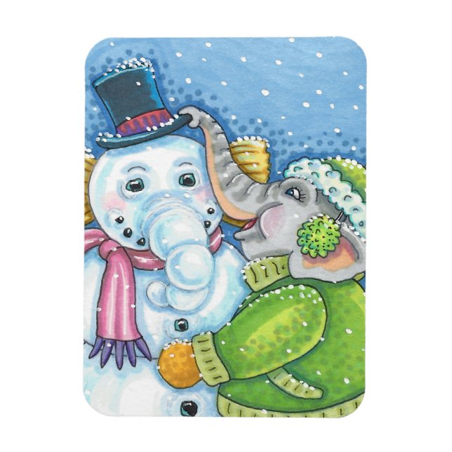 MAGNET FLEXIBLE CHRISTMAS ÉLÉPHANT CONSTRUCTION CUTE PACHYDERM SNO (Vertical)