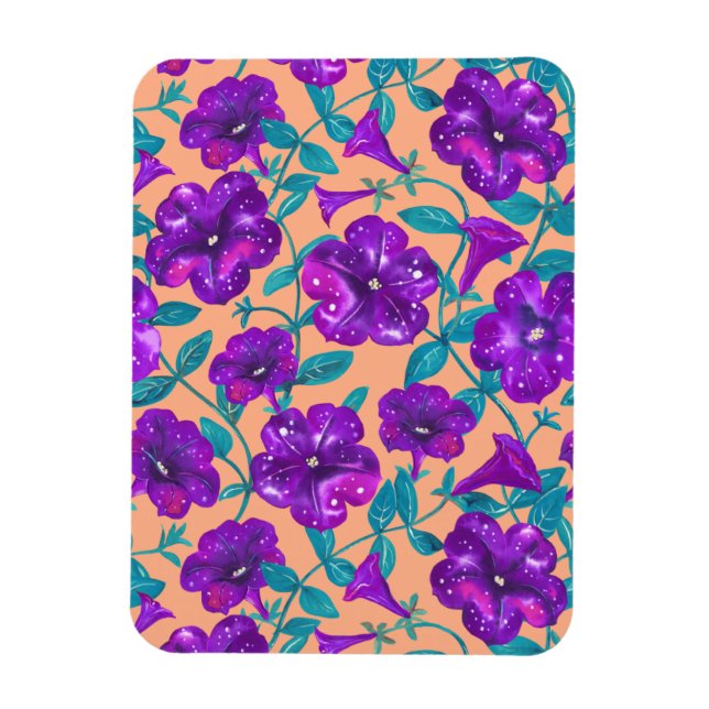 Magnet Flexible Ciel nocturne Petunia sur l'arrière - plan d'abric (Vertical)