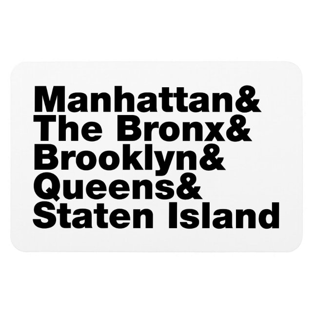 Magnet Flexible Cinq Boroughs ~ New York (Horizontal)