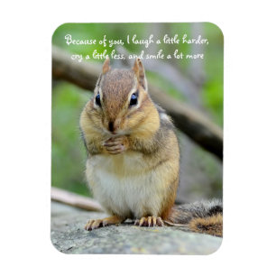 Magnet Flexible Citation d'amitié Super mignonne Chipmunk