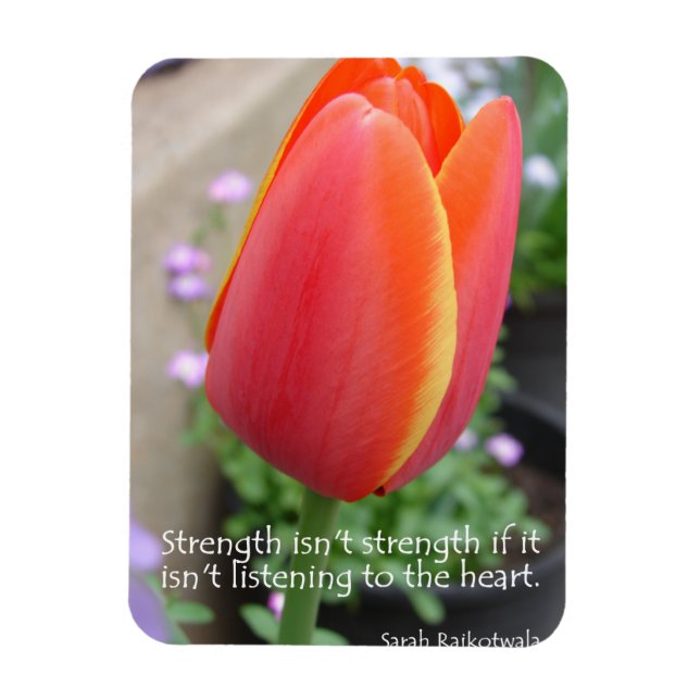 Magnet Flexible Citation de force de la tulipe rouge Fleurs photo  (Vertical)