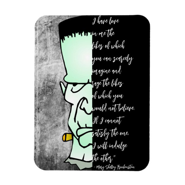 Magnet Flexible Citation de Frankenstein's Monster, Shelley Love & (Vertical)
