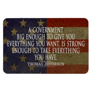 Magnet Flexible Citation de Thomas Jefferson sur le grand gouverne