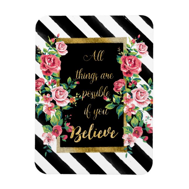 Magnet Flexible Citation d'inspiration dorée moderne (Vertical)