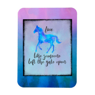 Magnet Flexible Citation inspirante avec un cheval en course libre