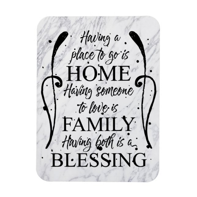 Magnet Flexible Citation inspirante sur la maison - la famille - B (Vertical)