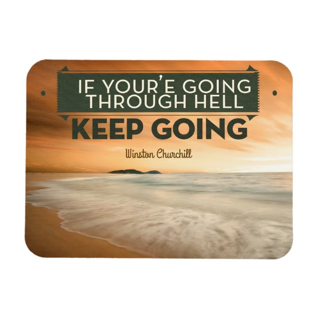 Magnet Flexible Citation inspirée de Winston Churchill "Continuez" (Horizontal)