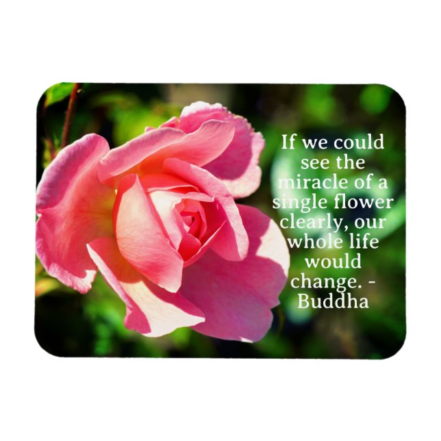 Magnet Flexible Citation Motivationnelle Rose rose (Horizontal)