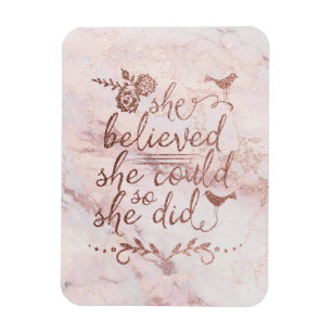 Magnet Flexible Citation Rose Gold Elle a Cru Elle a Pu