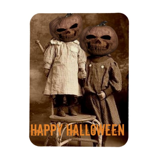 Magnet Flexible Citrouille déplaisant Head Kids Halloween (Vertical)