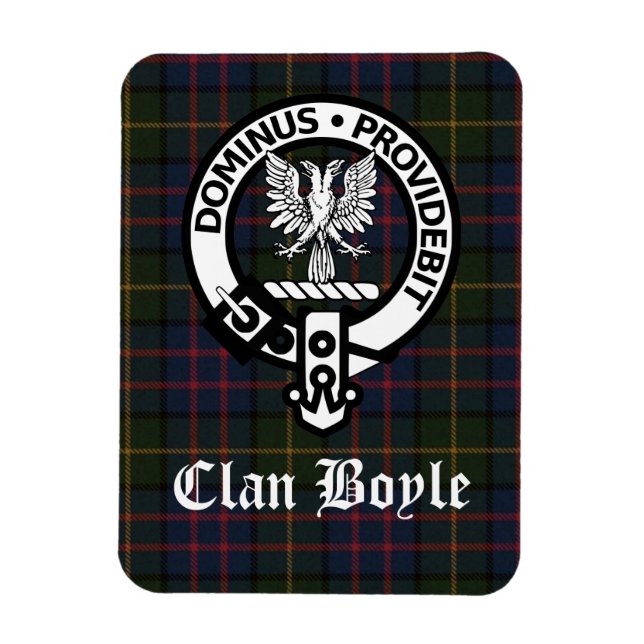 Magnet Flexible Clan Boyle Crest Badge et Tartan (Vertical)