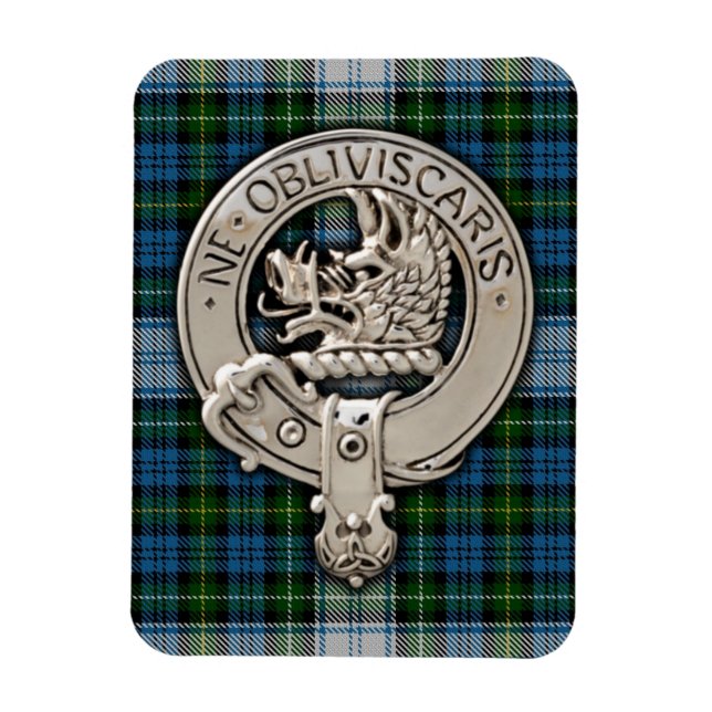 Magnet Flexible Clan Campbell Crest & Dress Tartan (Vertical)
