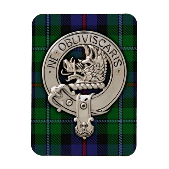 Magnet Flexible Clan Campbell Crest et Cawdor Tartan (Vertical)