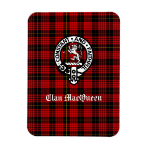 Magnet Flexible Clan MacQueen Crest Badge & Tartan