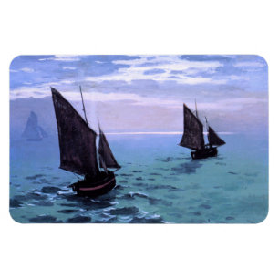 Magnet Flexible Claude Monet : Bateaux de pêche sur leur chemin