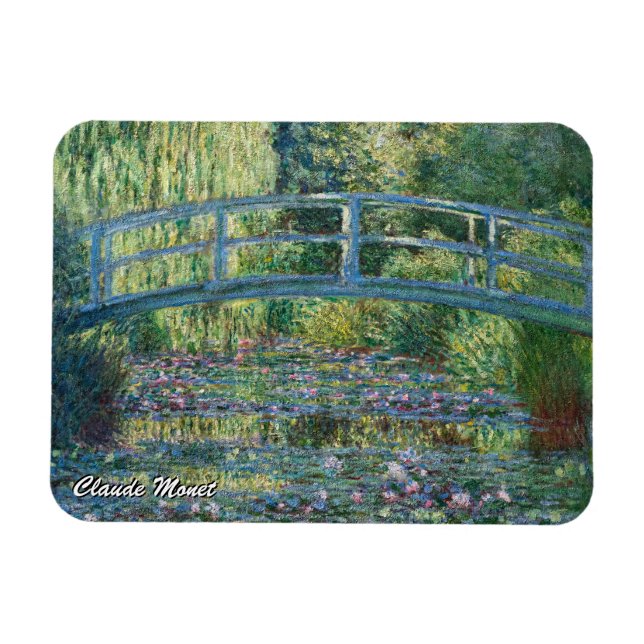 Magnet Flexible Claude Monet - Eau Lily étang, Harmonie verte (Horizontal)