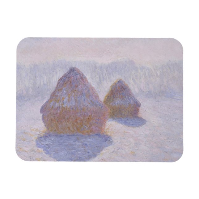 Magnet Flexible Claude Monet | Effet des piles de Haystacks de nei (Horizontal)
