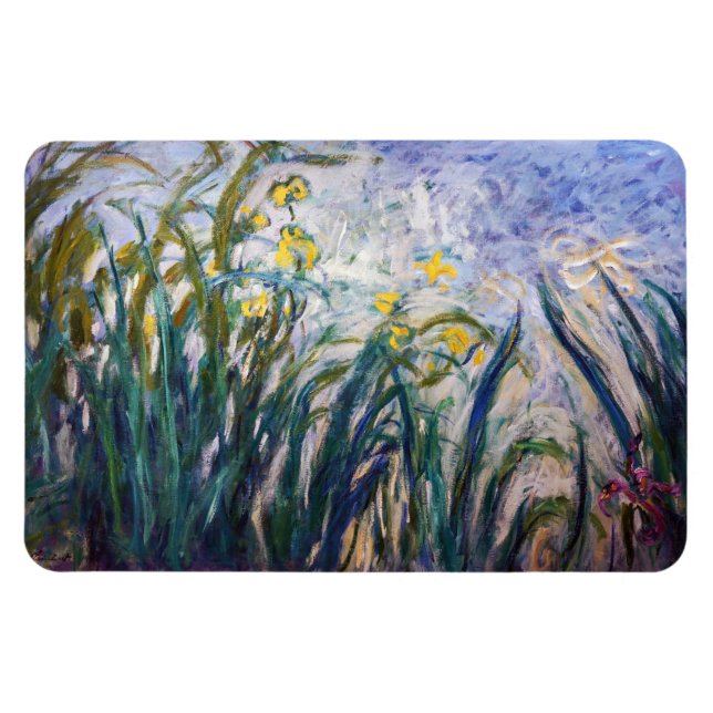 Magnet Flexible Claude Monet - Iris jaunes et violets (Horizontal)