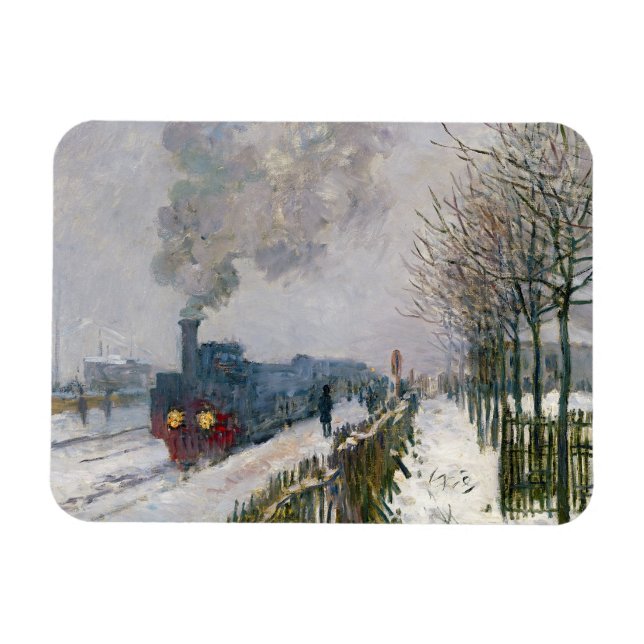 Magnet Flexible Claude Monet - Train dans la neige / La Locomotive (Horizontal)
