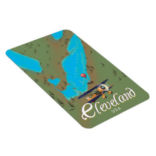 Magnet Flexible Cleveland, Ohio vintage Travel poster art