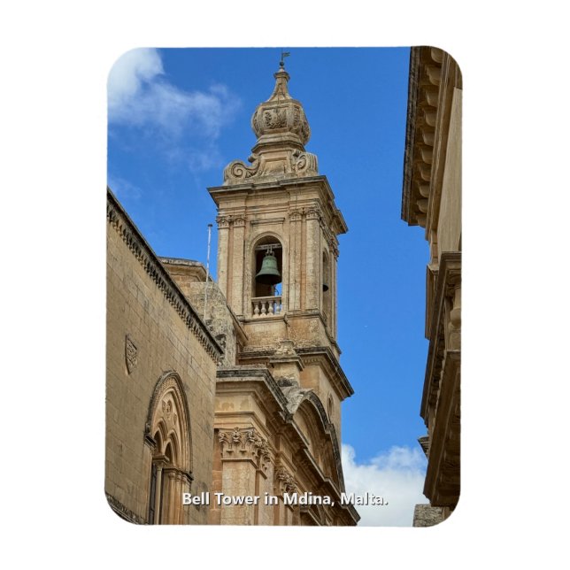 Magnet Flexible Clocher à Mdina, Malte. (Vertical)