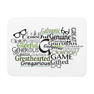 Magnet Flexible Cloud Word Adjectif commençant par la lettre G