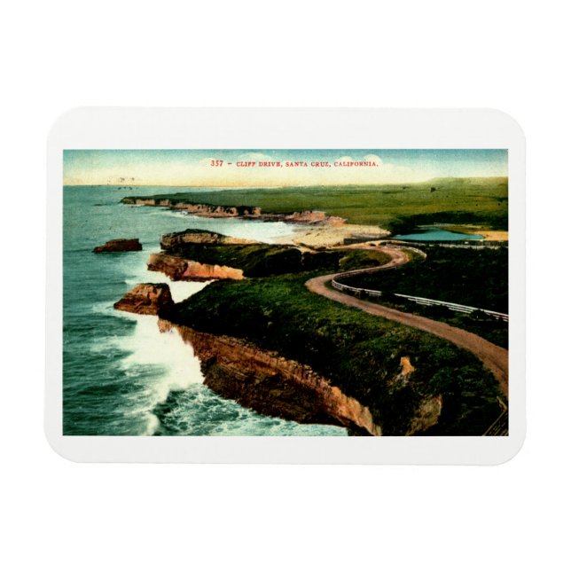 Magnet Flexible Coast Drive, Père Noël Cruz, Californie Poster vin (Horizontal)