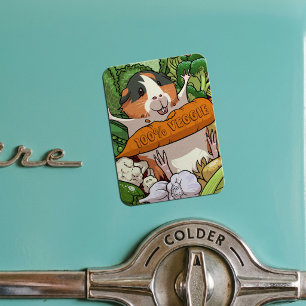 Magnet Flexible Cochon d'Inde heureux 100% végétal avec carotte