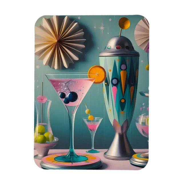 Magnet Flexible Cocktail atomique futuriste du milieu du siècle (Vertical)