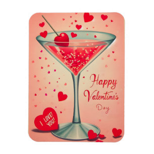 Magnet Flexible Cocktail Valentine Martini du milieu du siècle