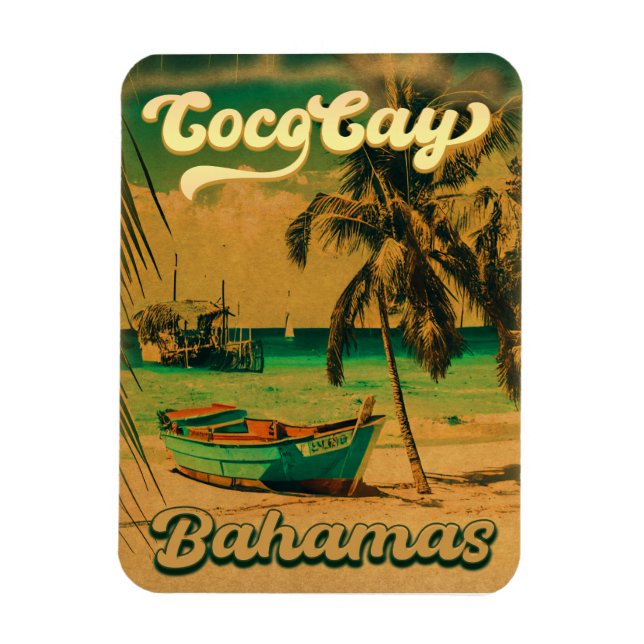 Magnet Flexible Coco Cay Island Bahamas Souvenirs Vintages 80s (Vertical)