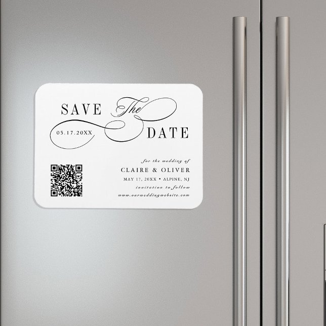 Magnet Flexible Code QR Calligraphié Romantique Envoluté Enregistr (Créateur téléchargé)