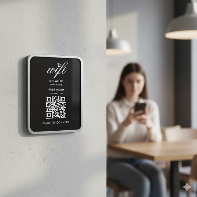 Magnet Flexible Code QR Mot de passe Internet Wifi Noir Flexible (Créateur téléchargé)