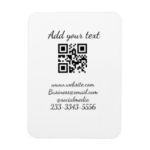 Magnet Flexible code QR personnalisé simple ajouter votre nom text