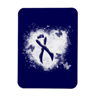 Magnet Flexible Coeur bleu-foncé de grunge de ruban