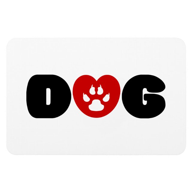 Magnet Flexible Coeur d'amour de chien (Horizontal)
