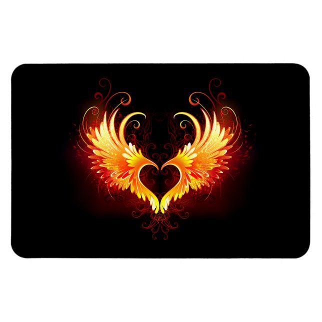 Magnet Flexible Coeur de feu ange avec ailes (Horizontal)