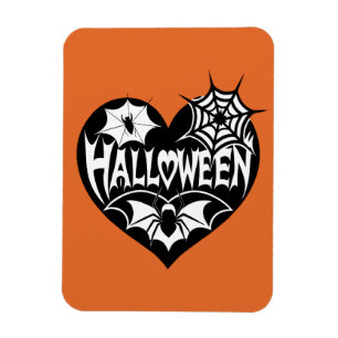 Magnet Flexible Cœur d'Halloween, forme de cœur noir, toile d'arai
