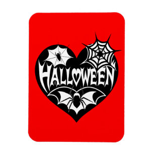 Magnet Flexible Cœur d'Halloween, forme de cœur noir, toile d'arai
