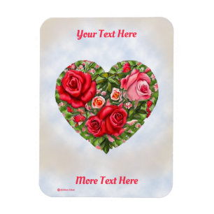 Magnet Flexible Coeur Rose vintage