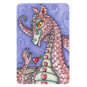 MAGNET FLEXIBLE COEUR SUR UNE CHAÎNE DRAGON ROSE VALENTINE, IMAGIN