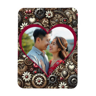 Magnet Flexible Coeurs Steampunk personnalisés Saint Valentin