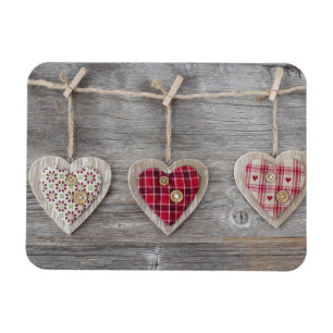 Magnet Flexible Coeurs sur une table en bois