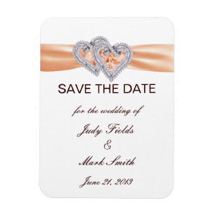 Magnet Flexible Coeurs Tangerine Personnalisés Enregistrer L'Aiman