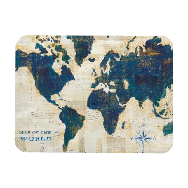 Magnet Flexible Collage de la carte du monde (Horizontal)