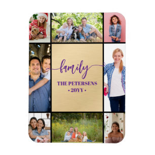 Magnet Flexible collage de photos de famille aimant noir or script