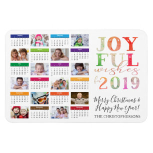 Magnet Flexible Collage de photos du calendrier 2019